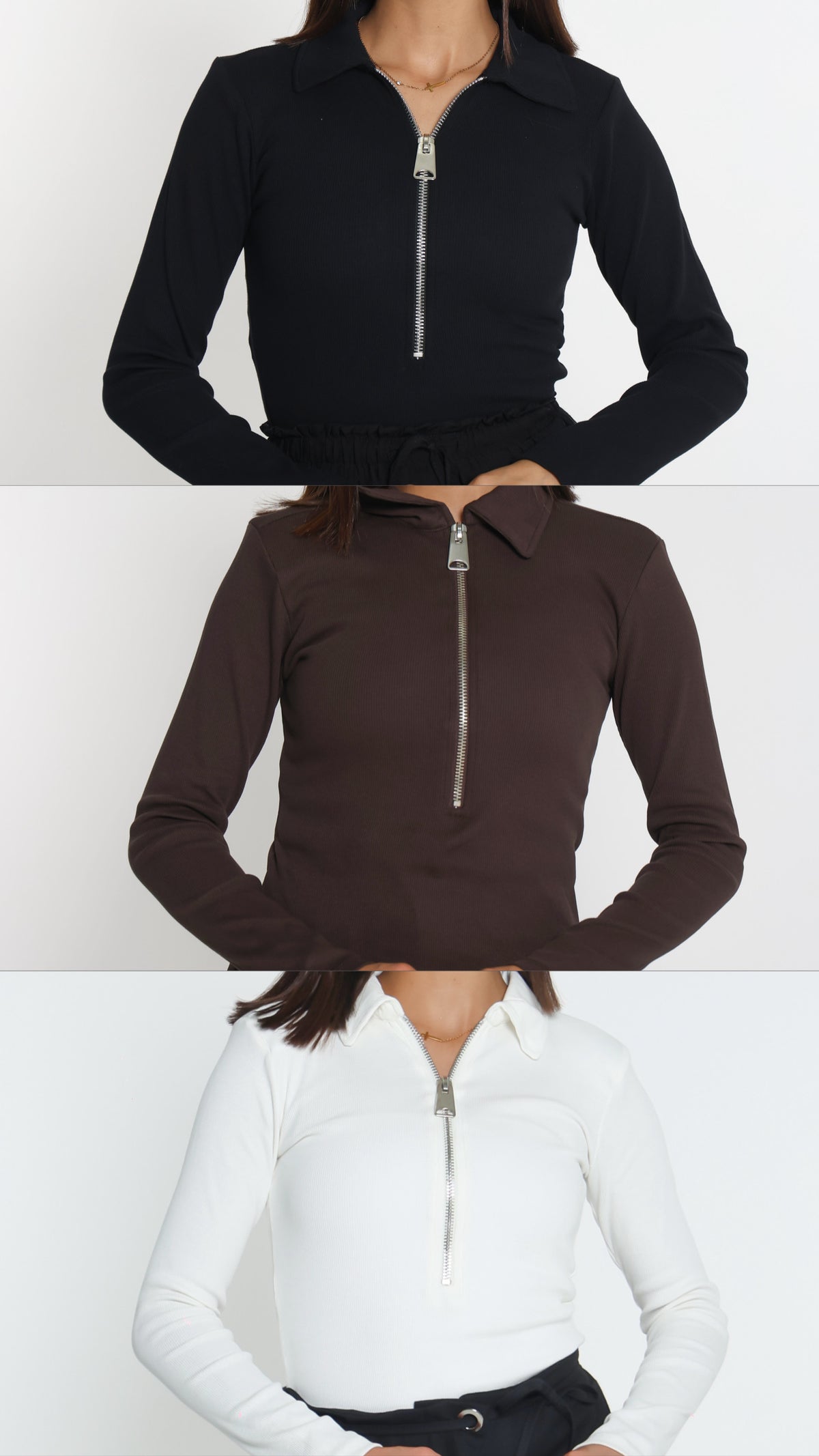 Zip up shirt- بلوزة سحّاب