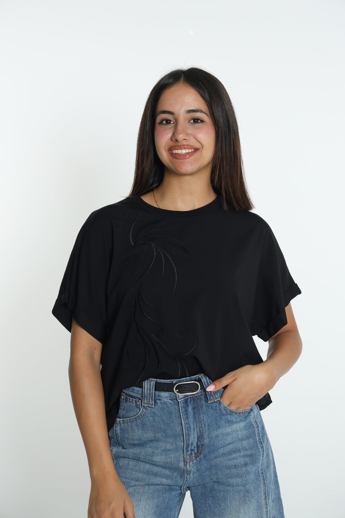 بلوزة أسود سادة