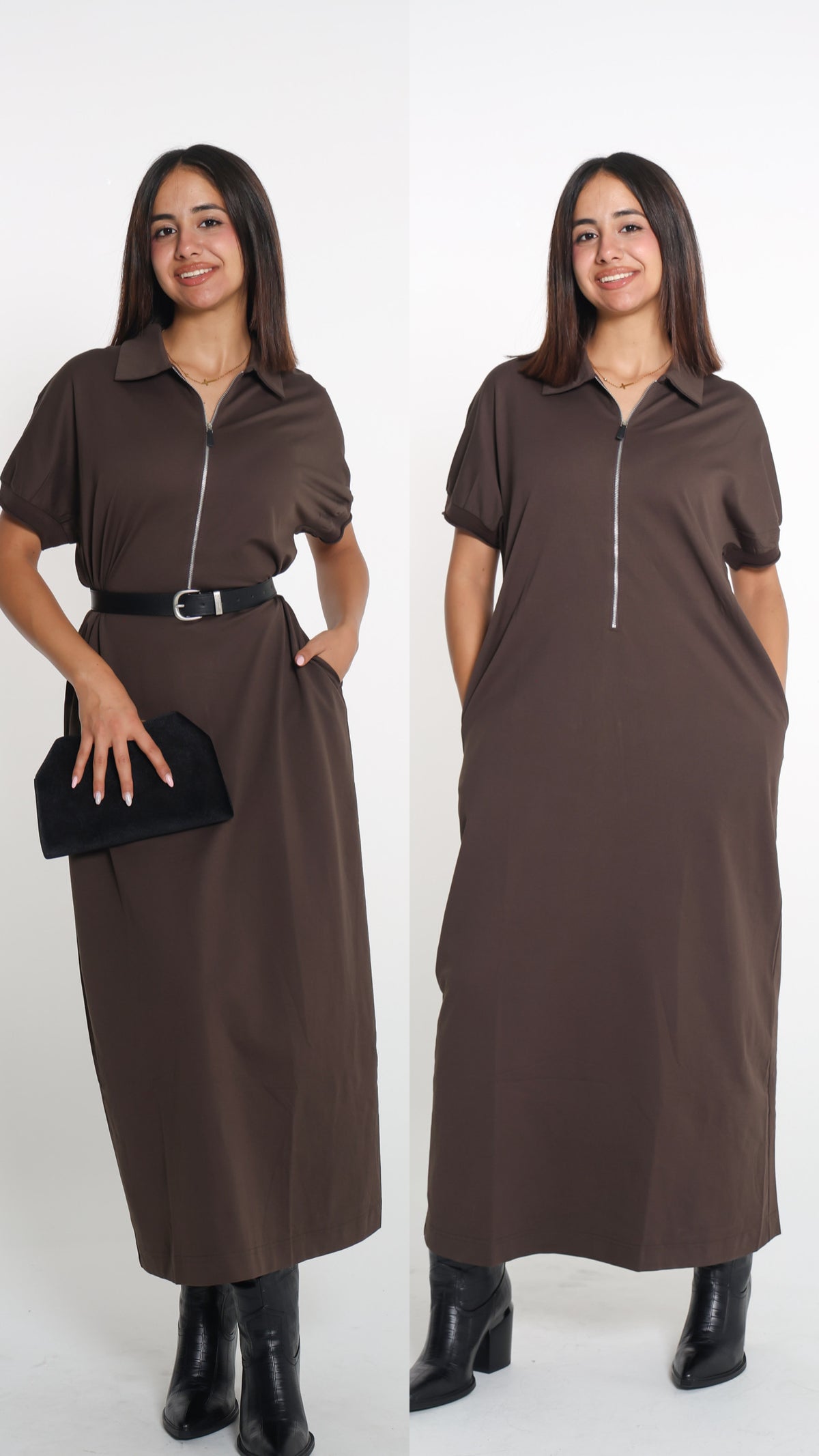 Mocha zip dress