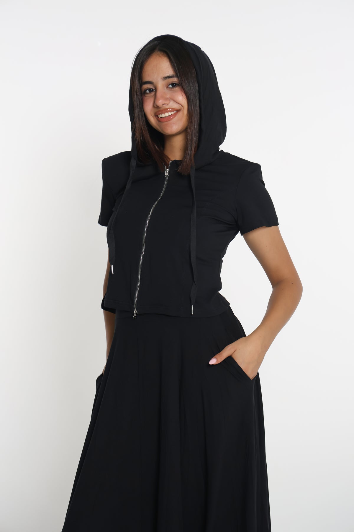 hooded 2 piece set - طقم جارزة مع تنورة