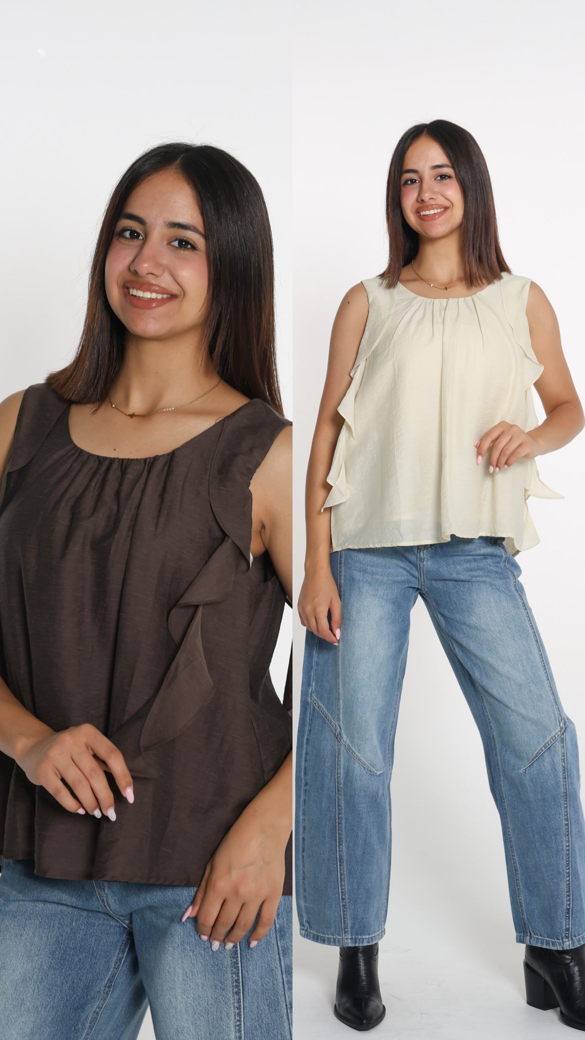 Ruffle flow top- بلوزة رافلز