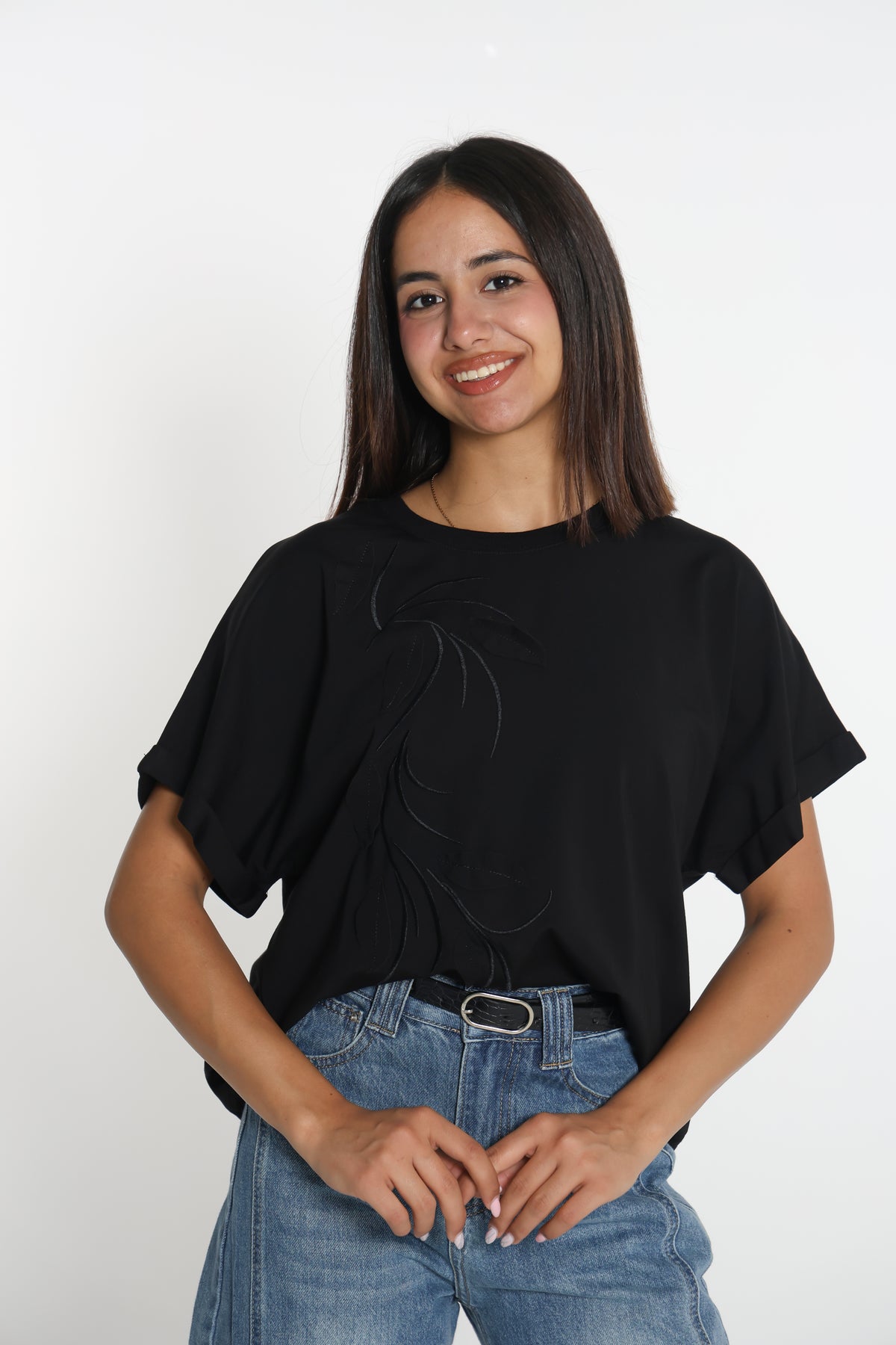 بلوزة أسود سادة