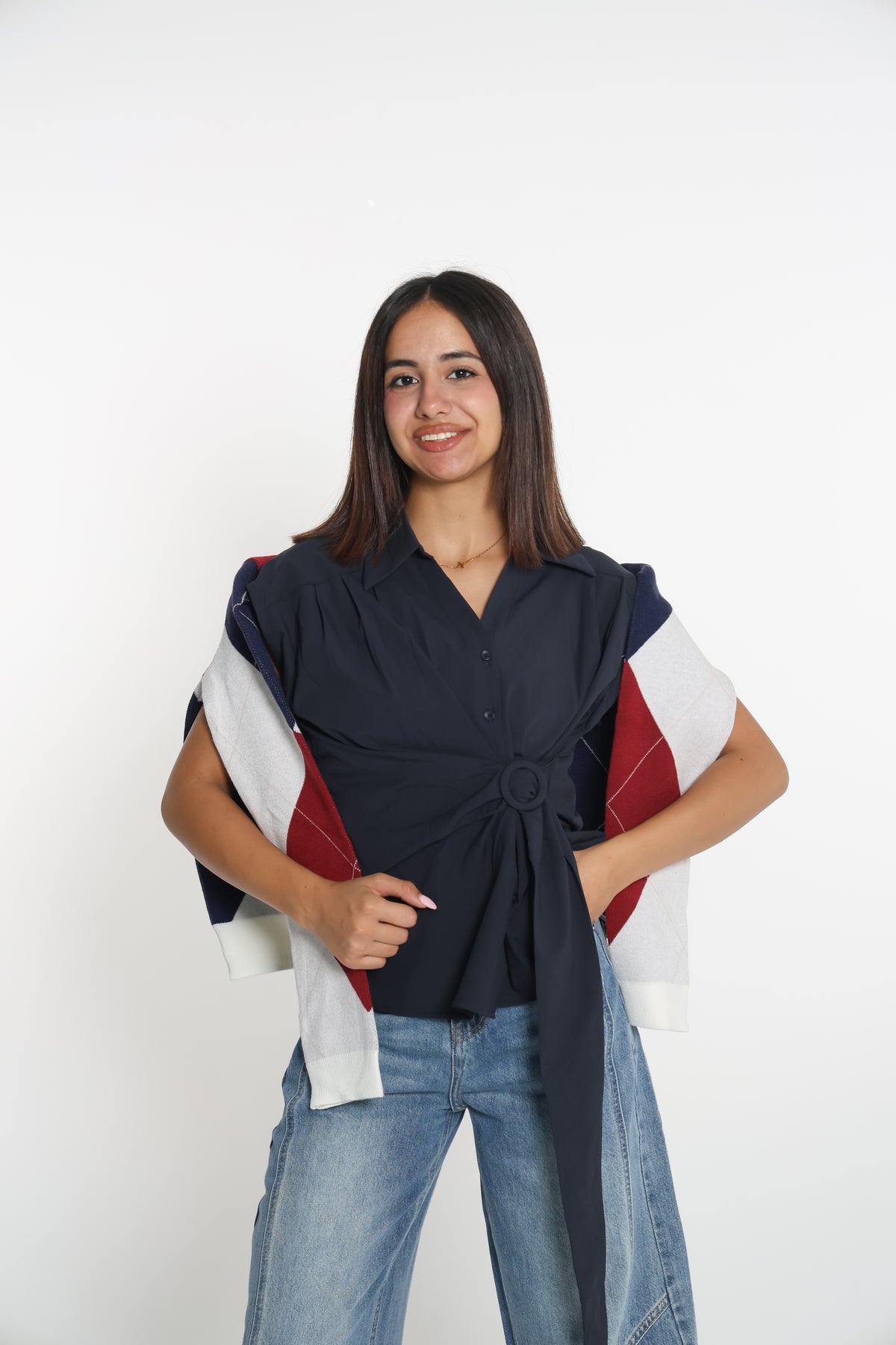 قميص مع ربطة على جنب onesize