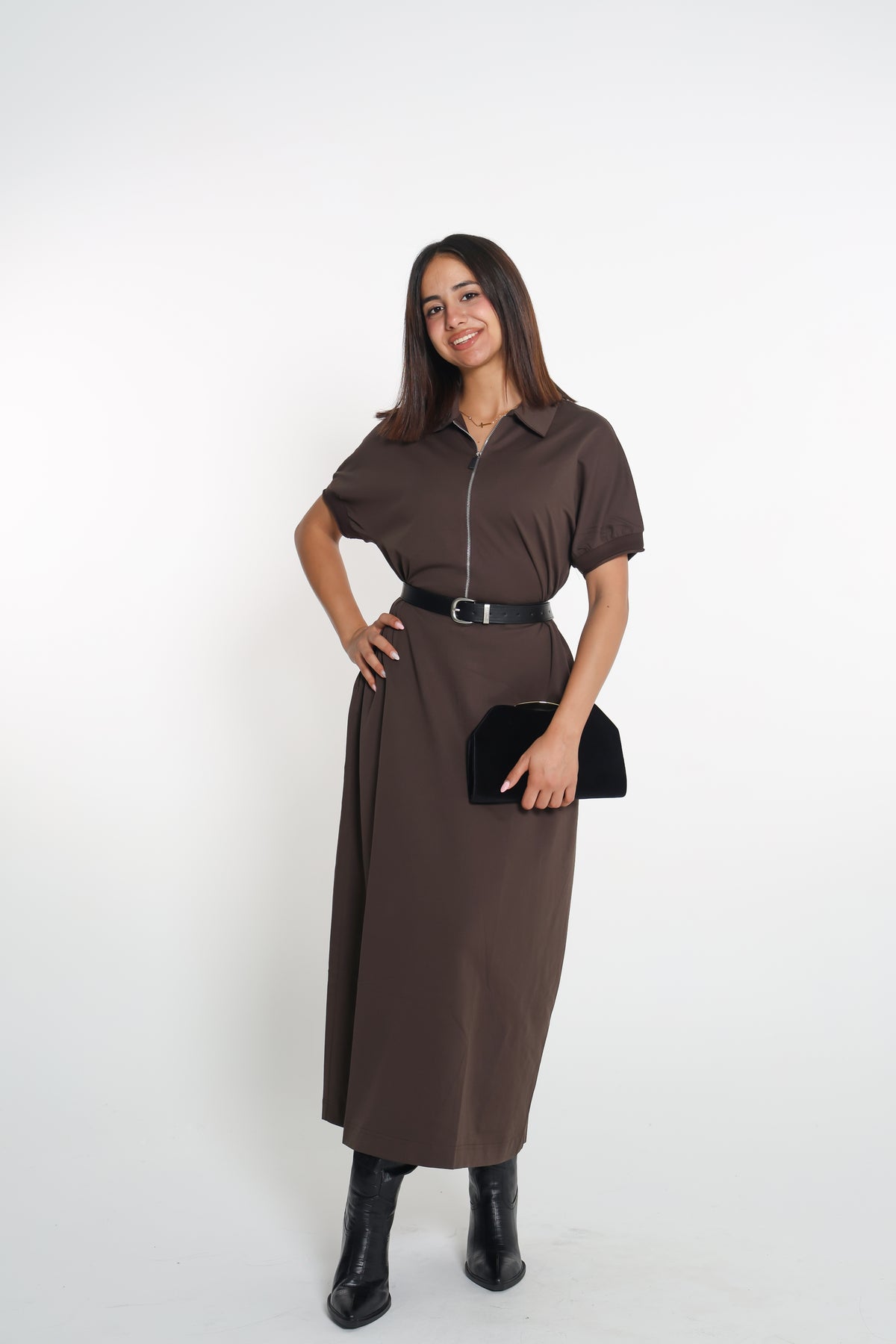 Mocha zip dress