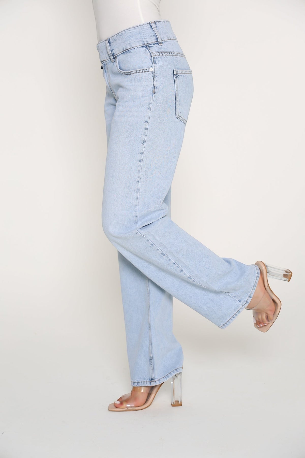 بنطلون جينز side buckle