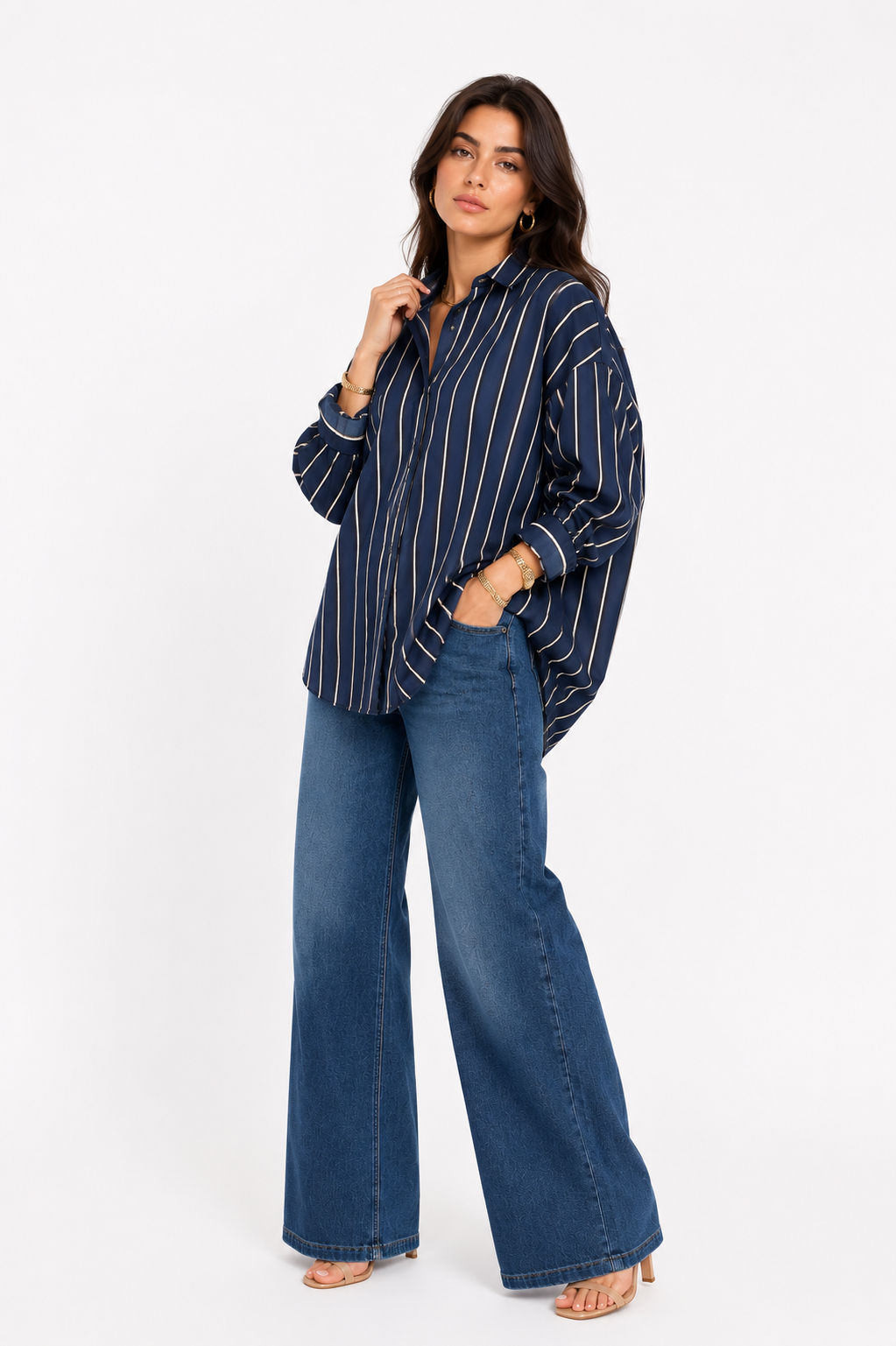 قميص oversize مخطط