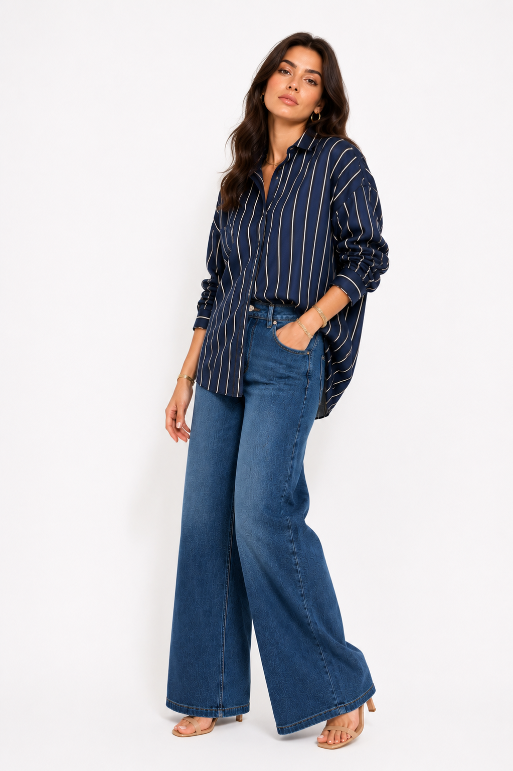 قميص oversize مخطط