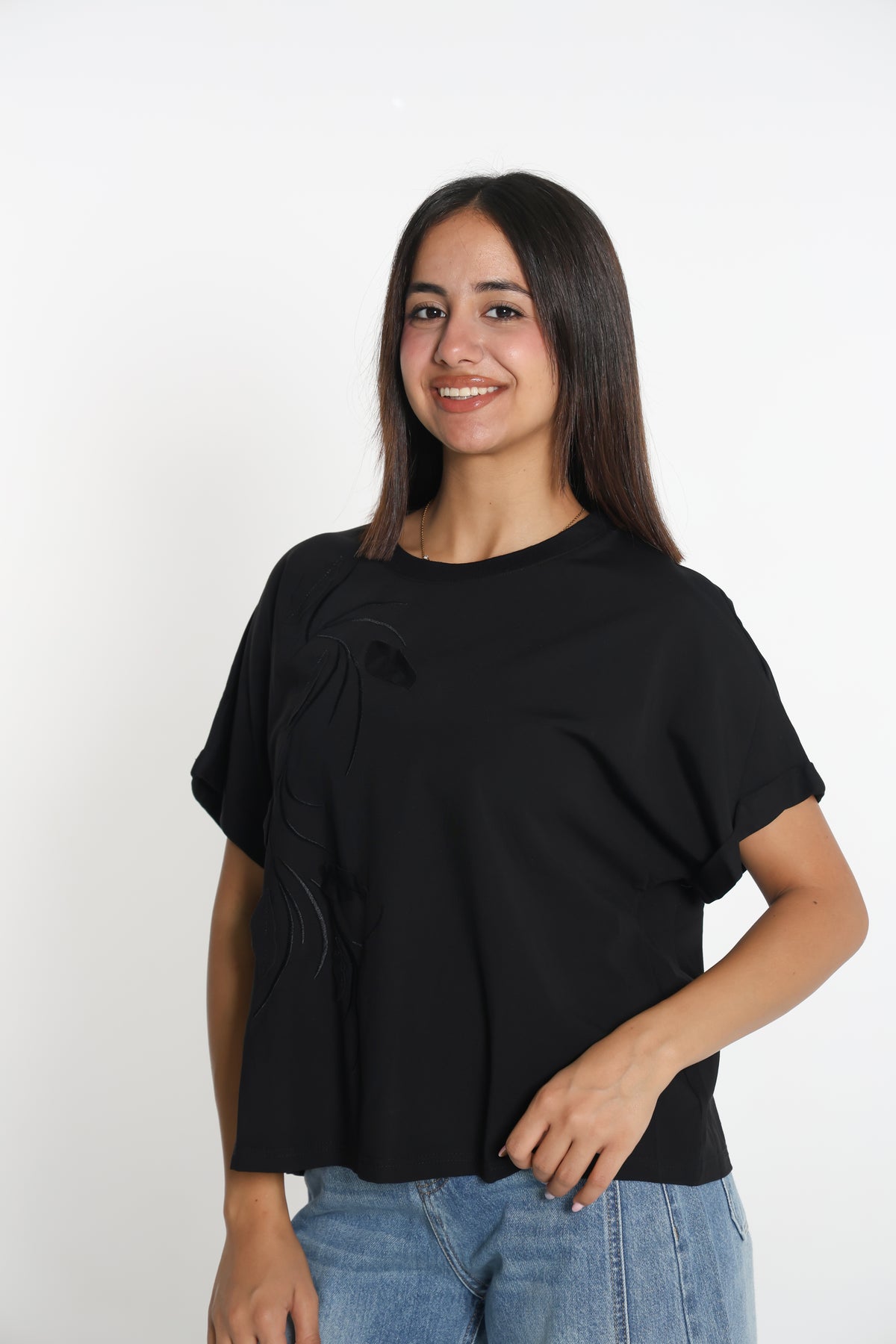 بلوزة أسود سادة