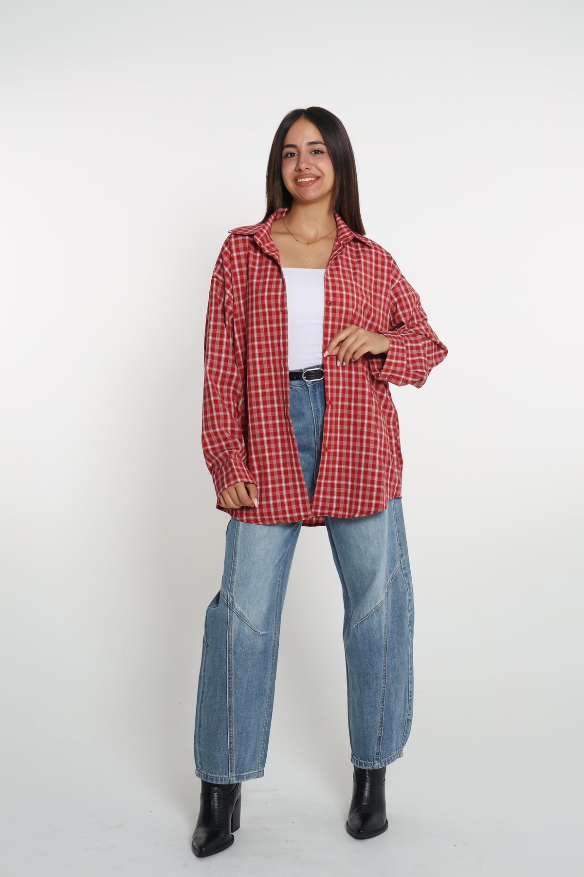قميص كاروهات onesize