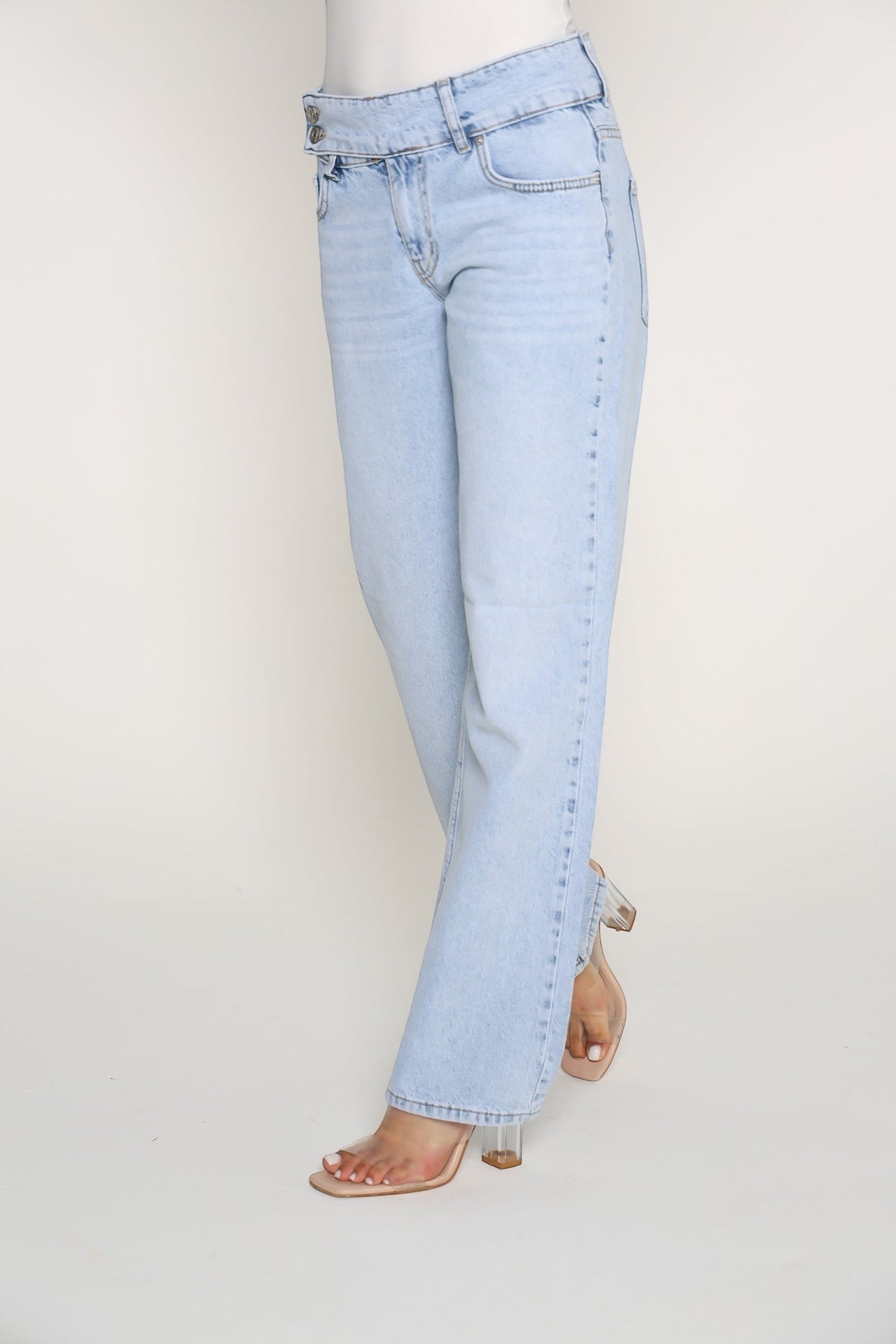 بنطلون جينز side buckle