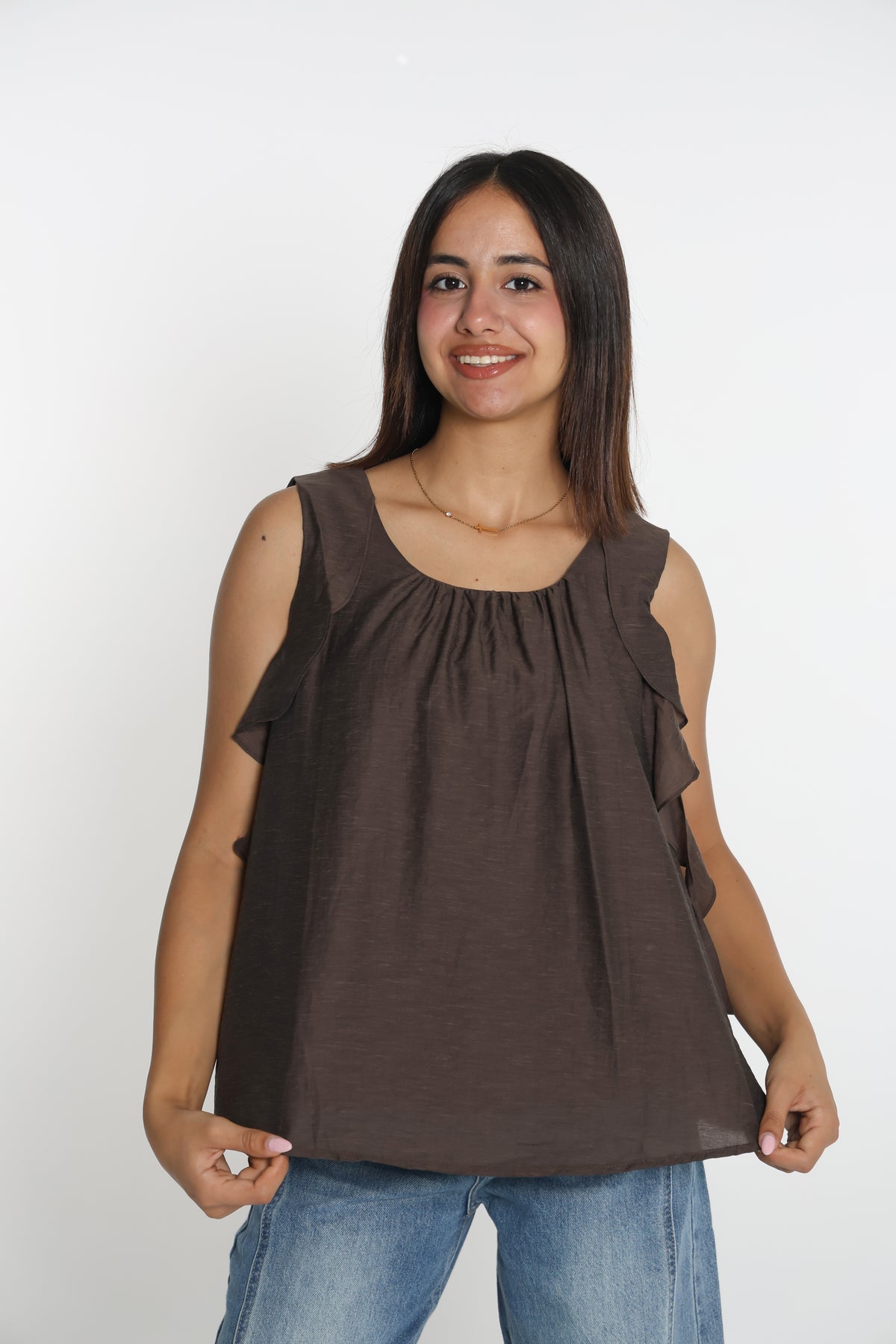 Ruffle flow top- بلوزة رافلز
