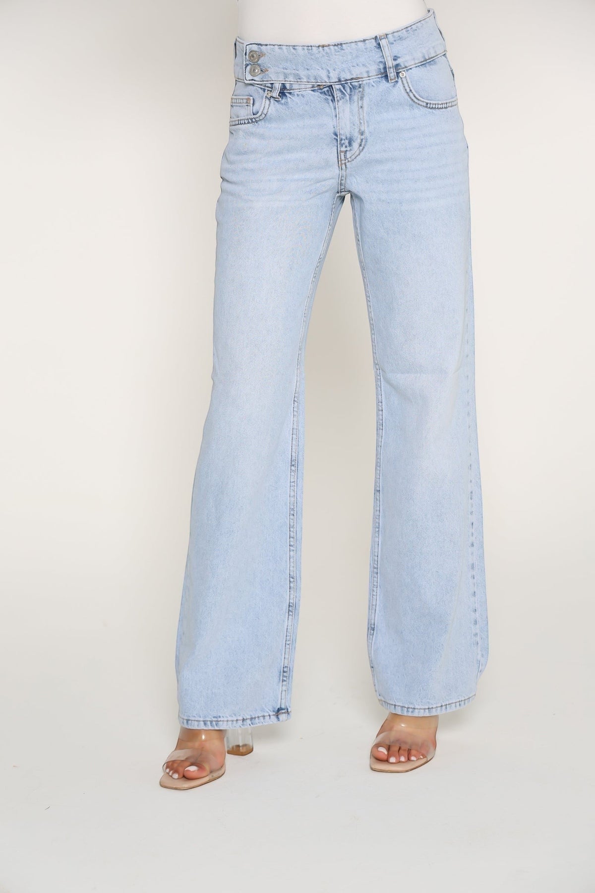 بنطلون جينز side buckle