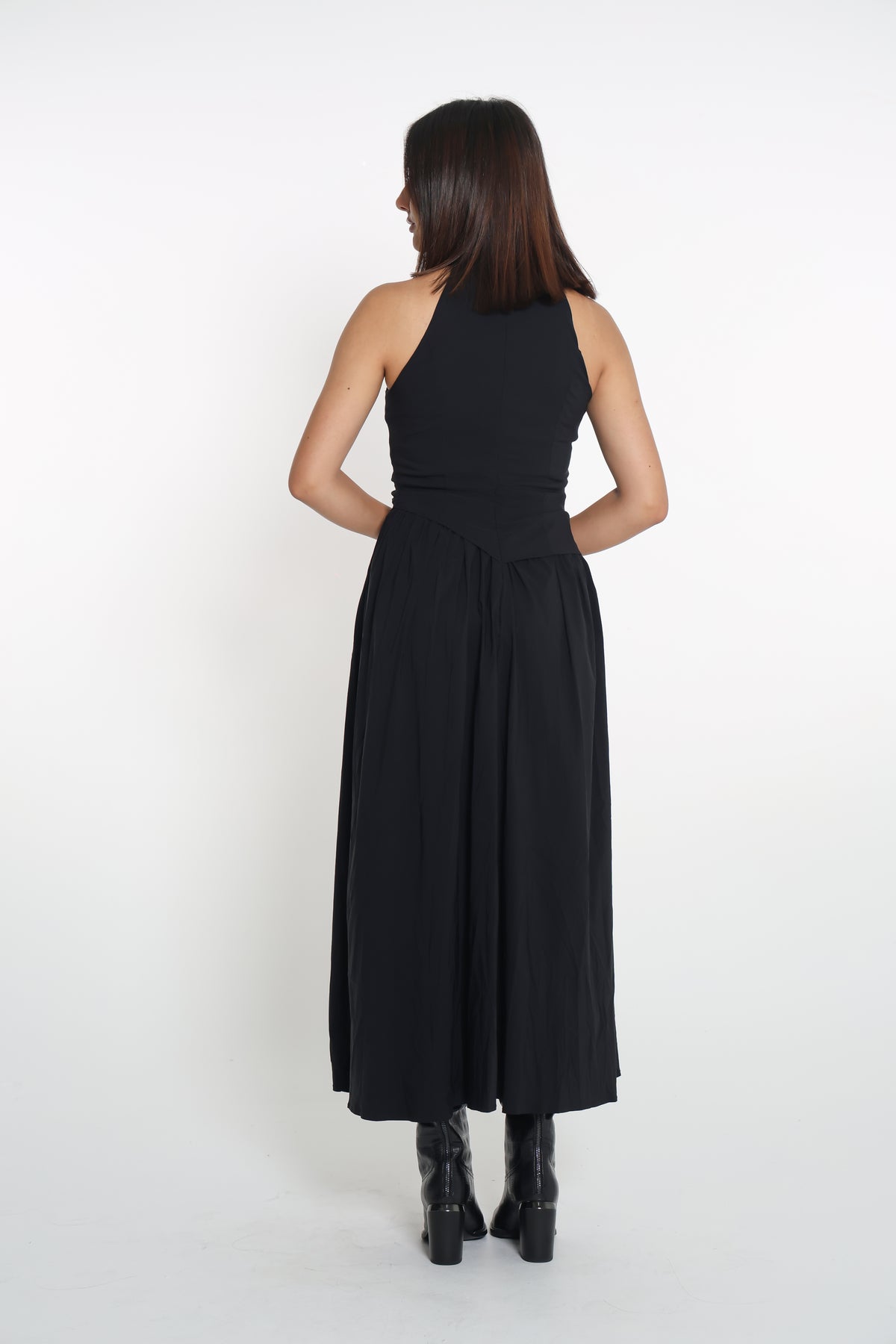 Ruffle detail dress- فستان