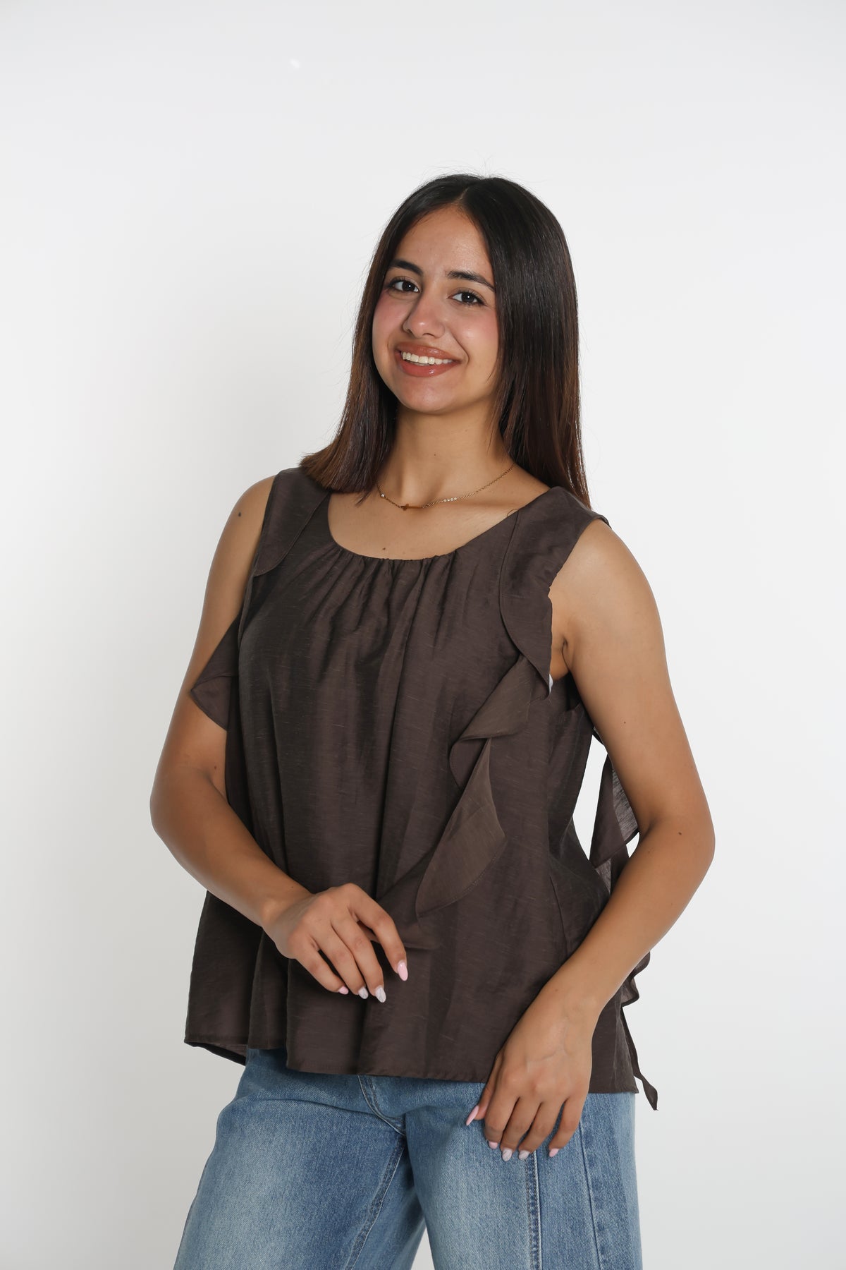 Ruffle flow top- بلوزة رافلز