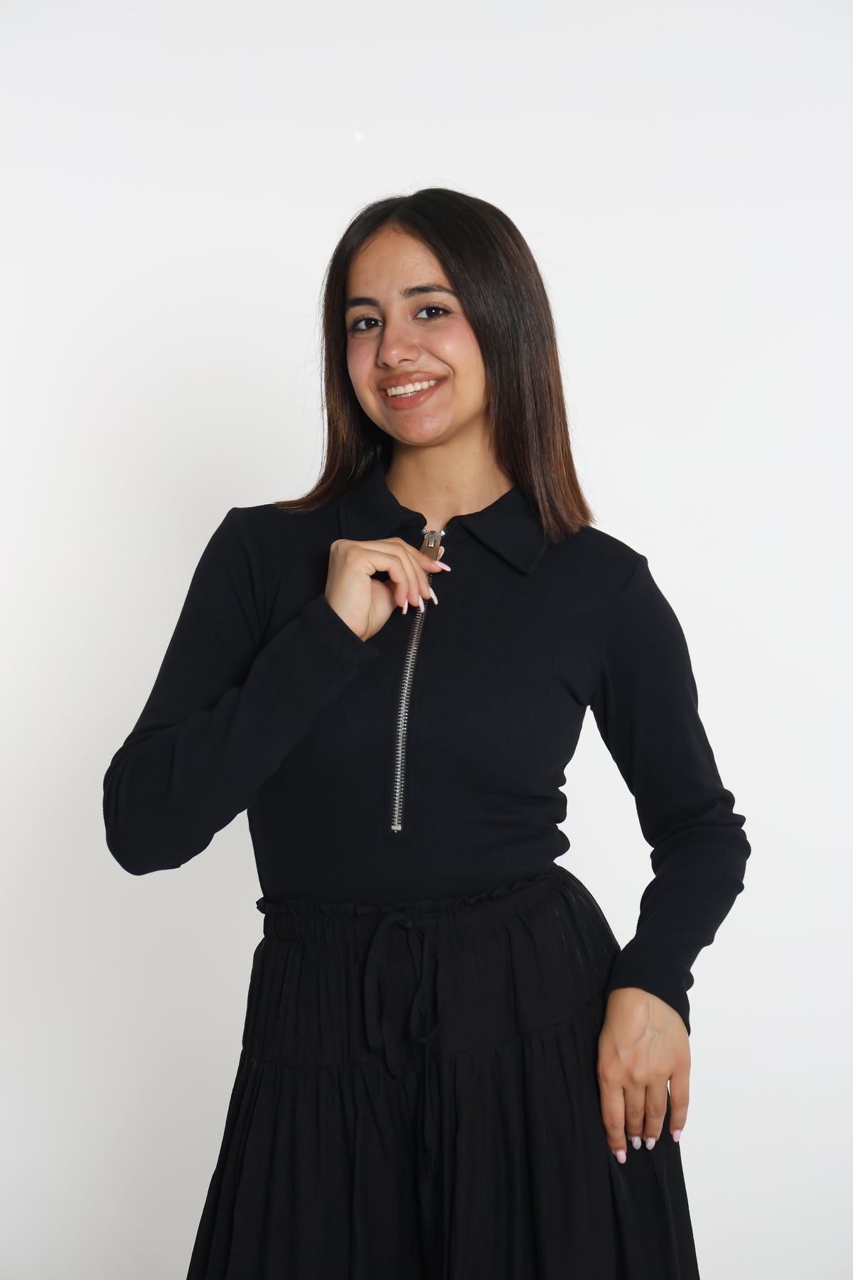 Zip up shirt- بلوزة سحّاب