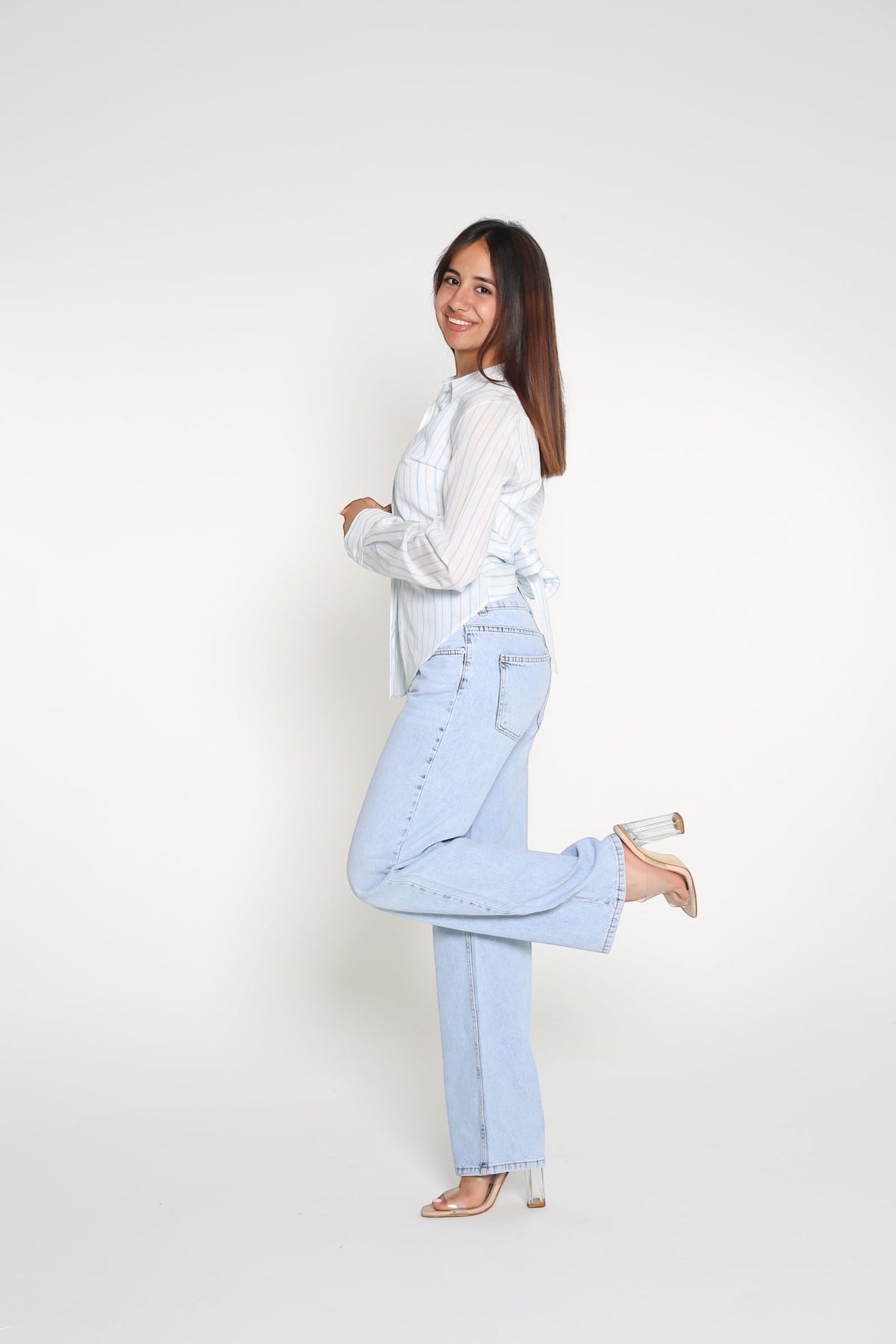 بنطلون جينز side buckle