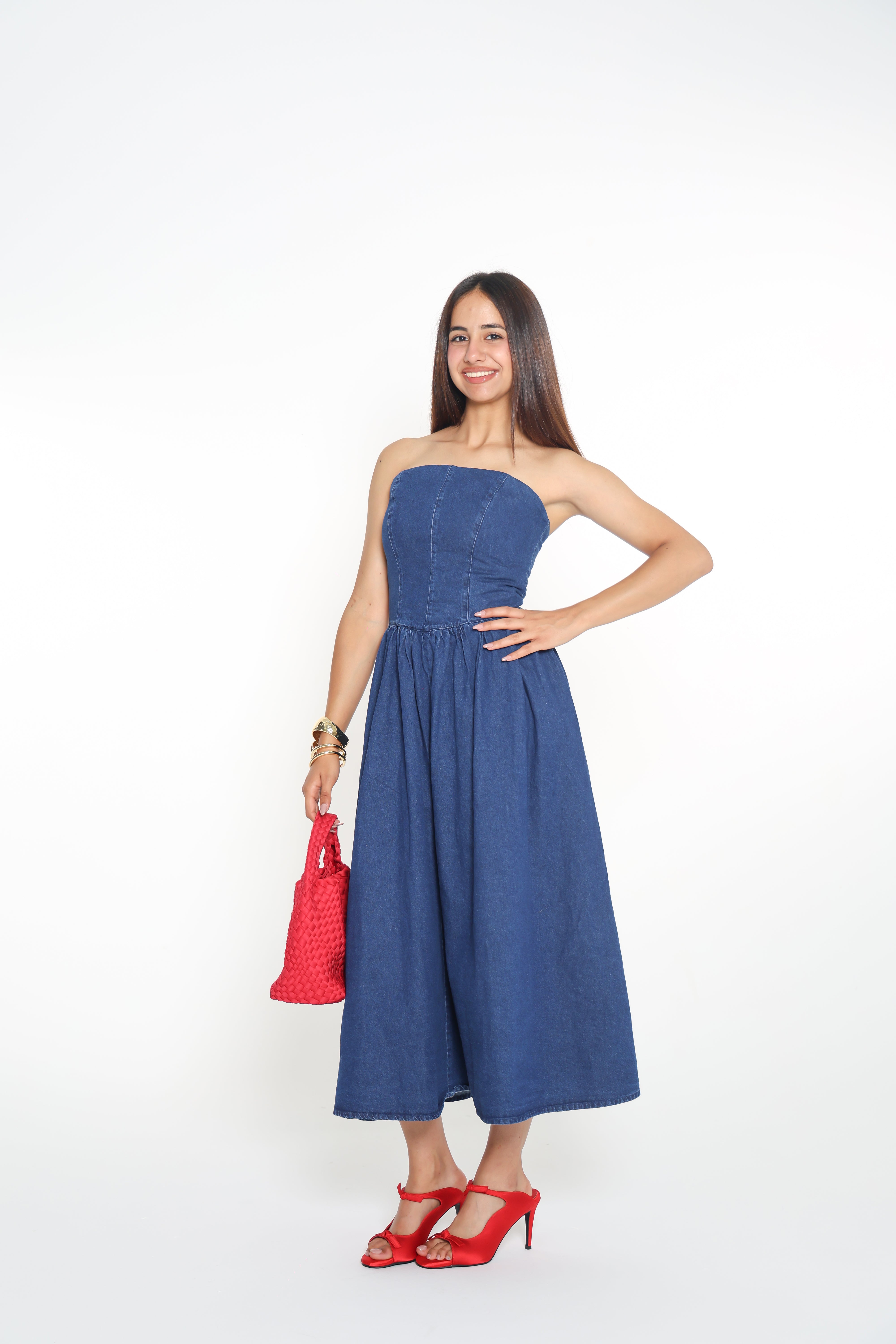 فستان جينز strapless