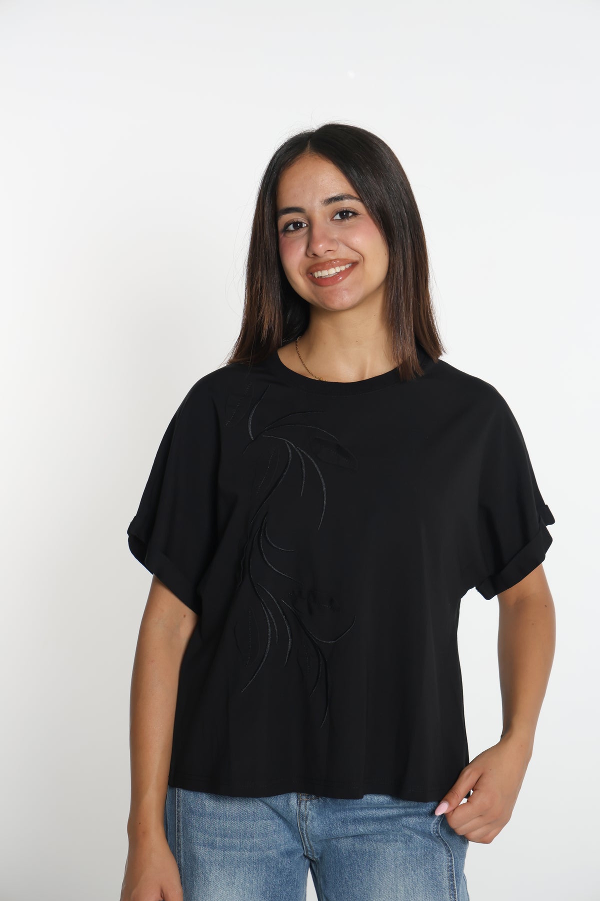 بلوزة أسود سادة