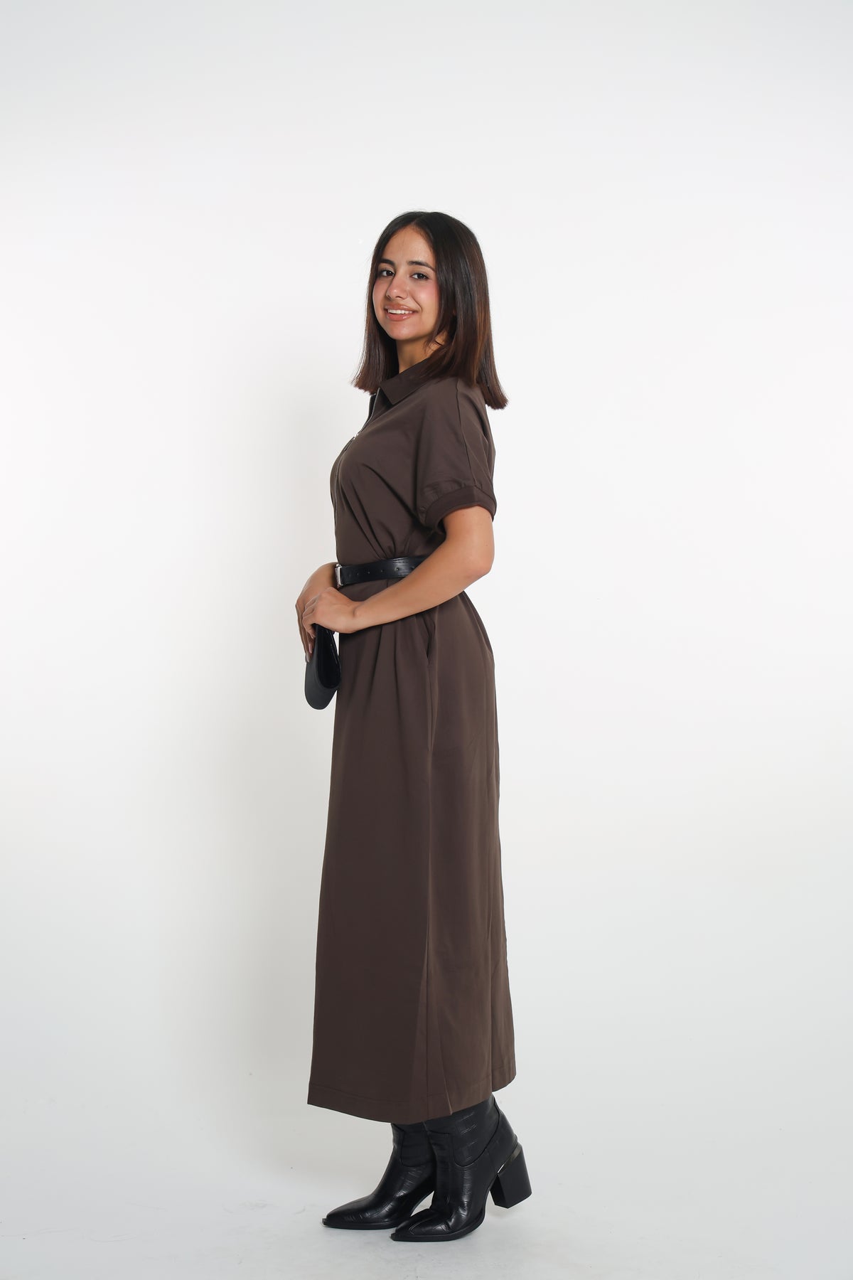 Mocha zip dress