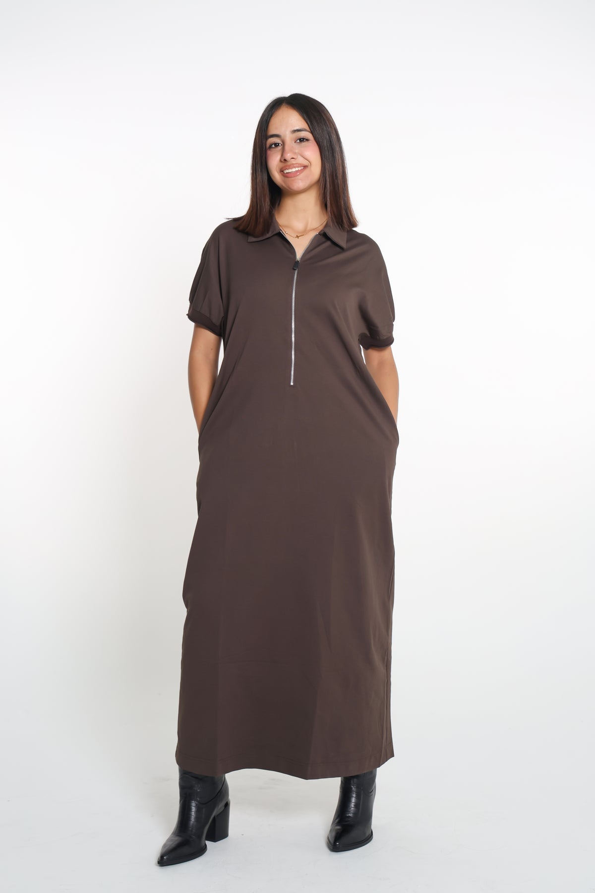 Mocha zip dress
