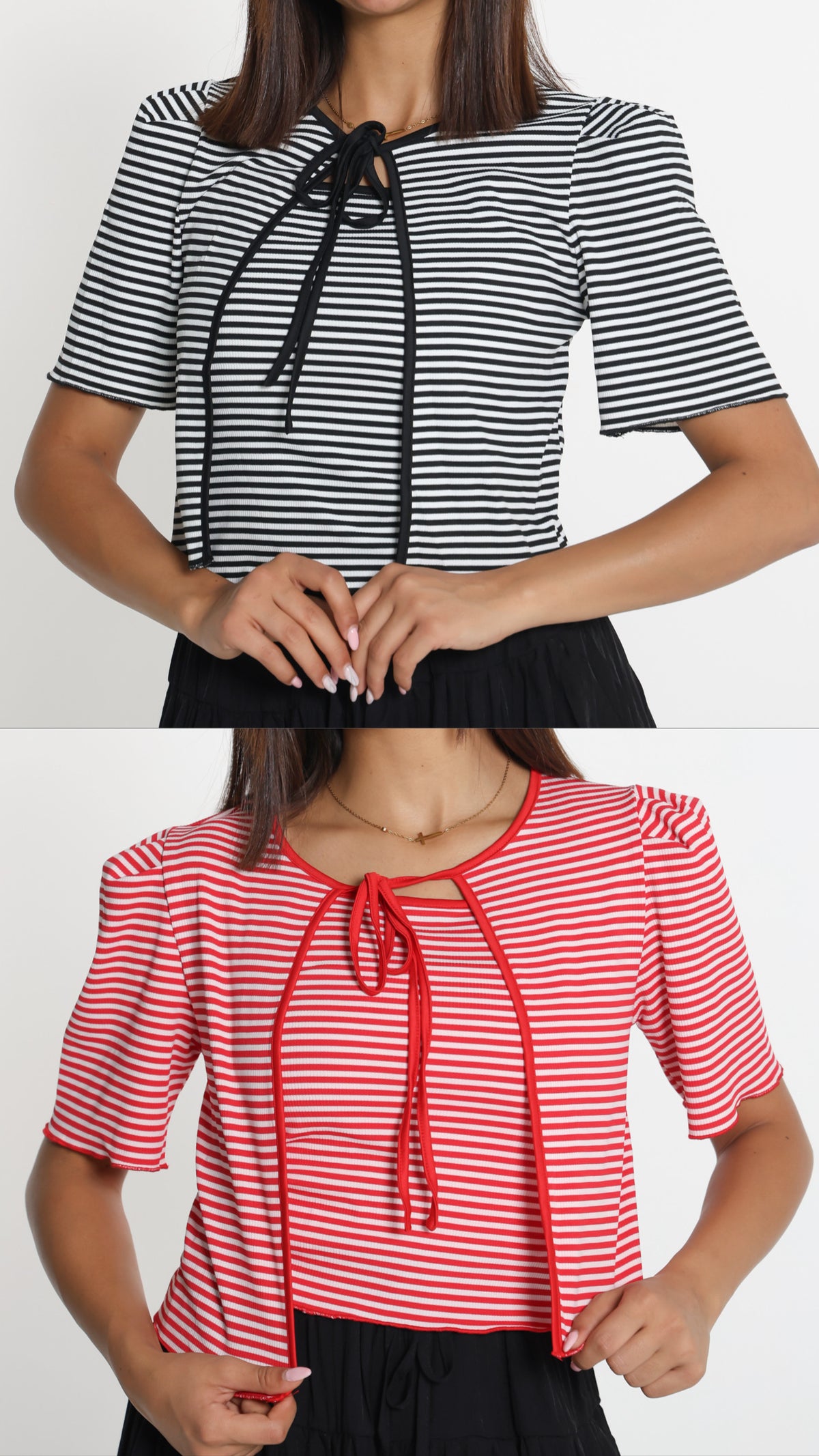 Striped T-shirt - بلوزة مخططة