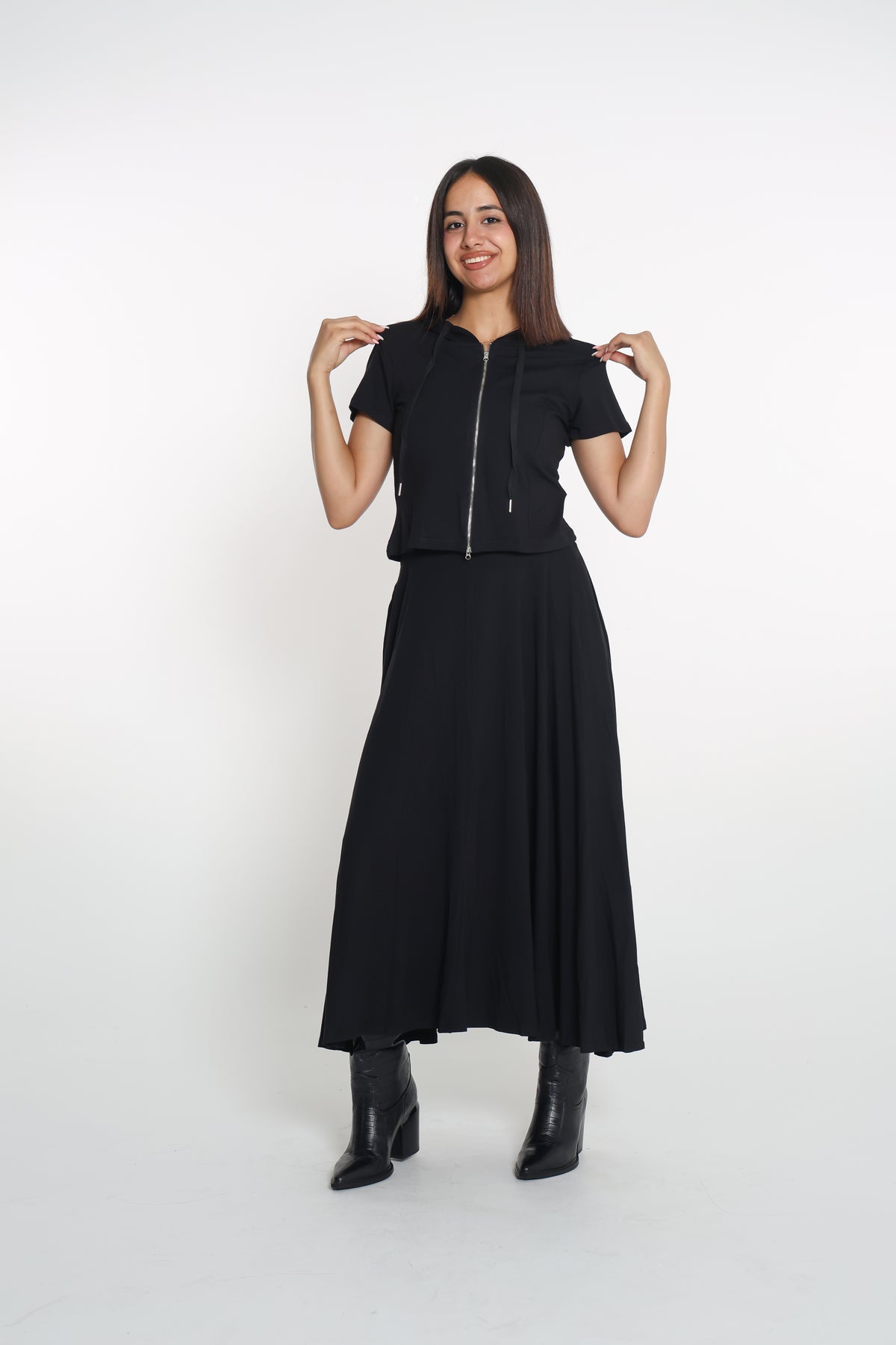 hooded 2 piece set - طقم جارزة مع تنورة