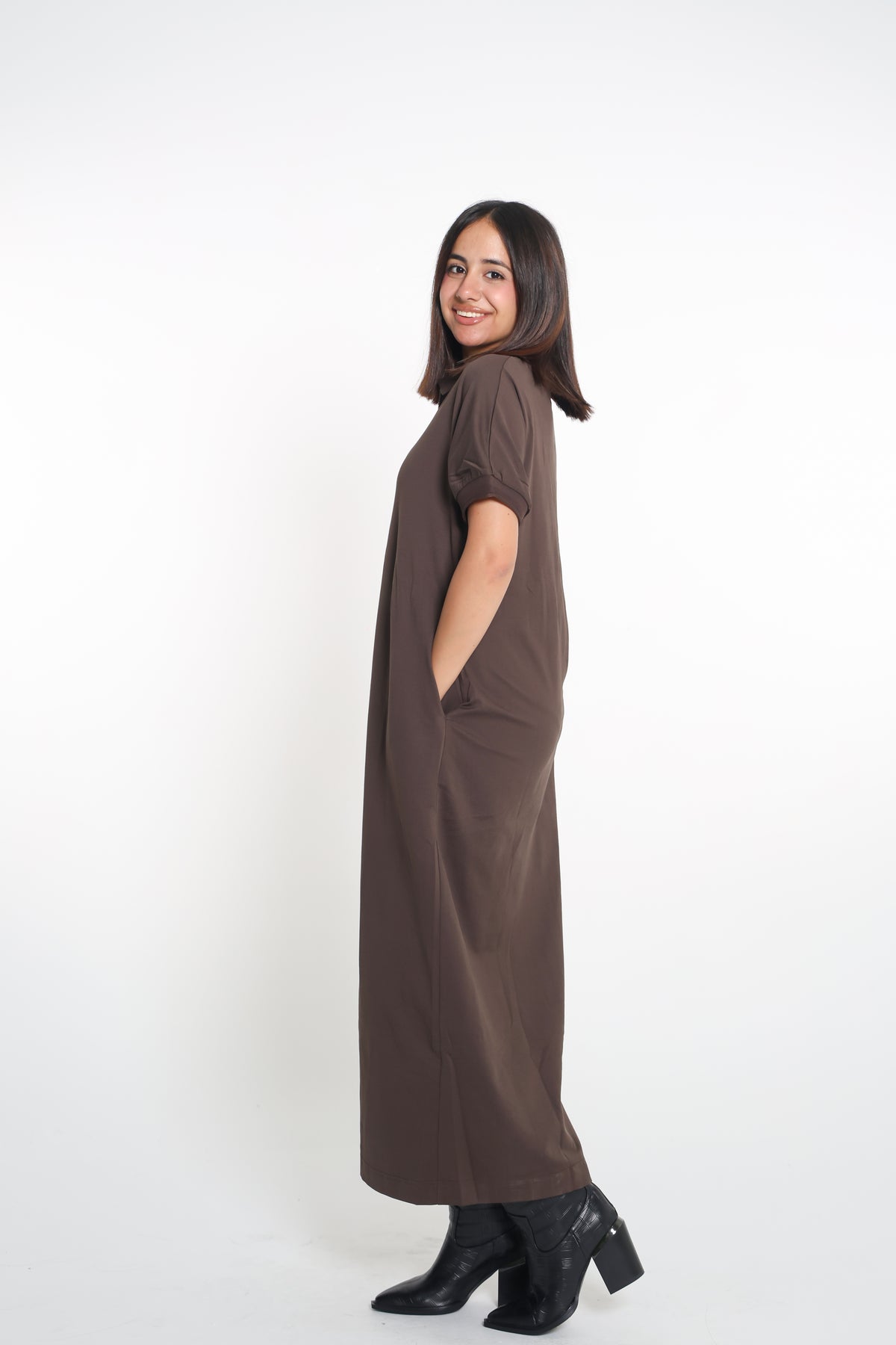 Mocha zip dress