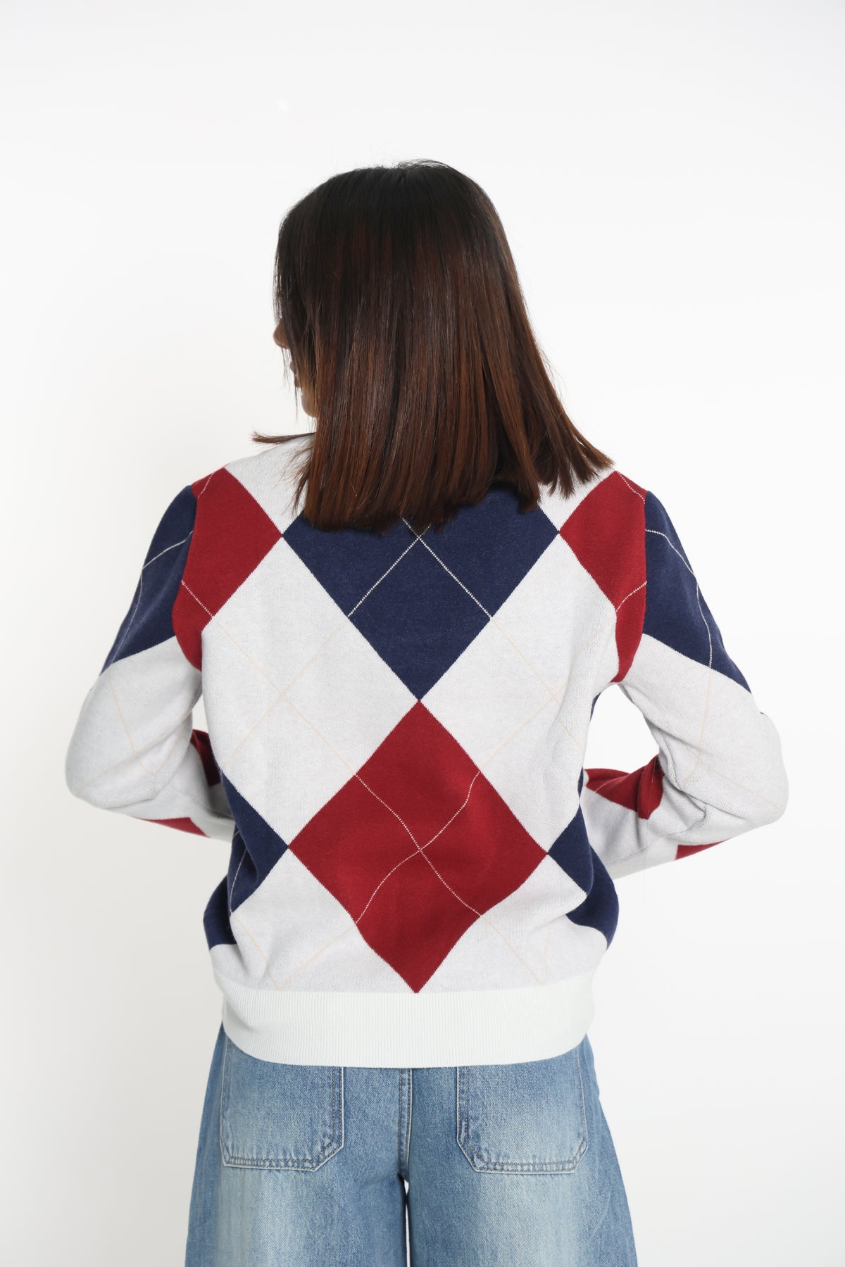 بلوزة صوف - Argyle knit