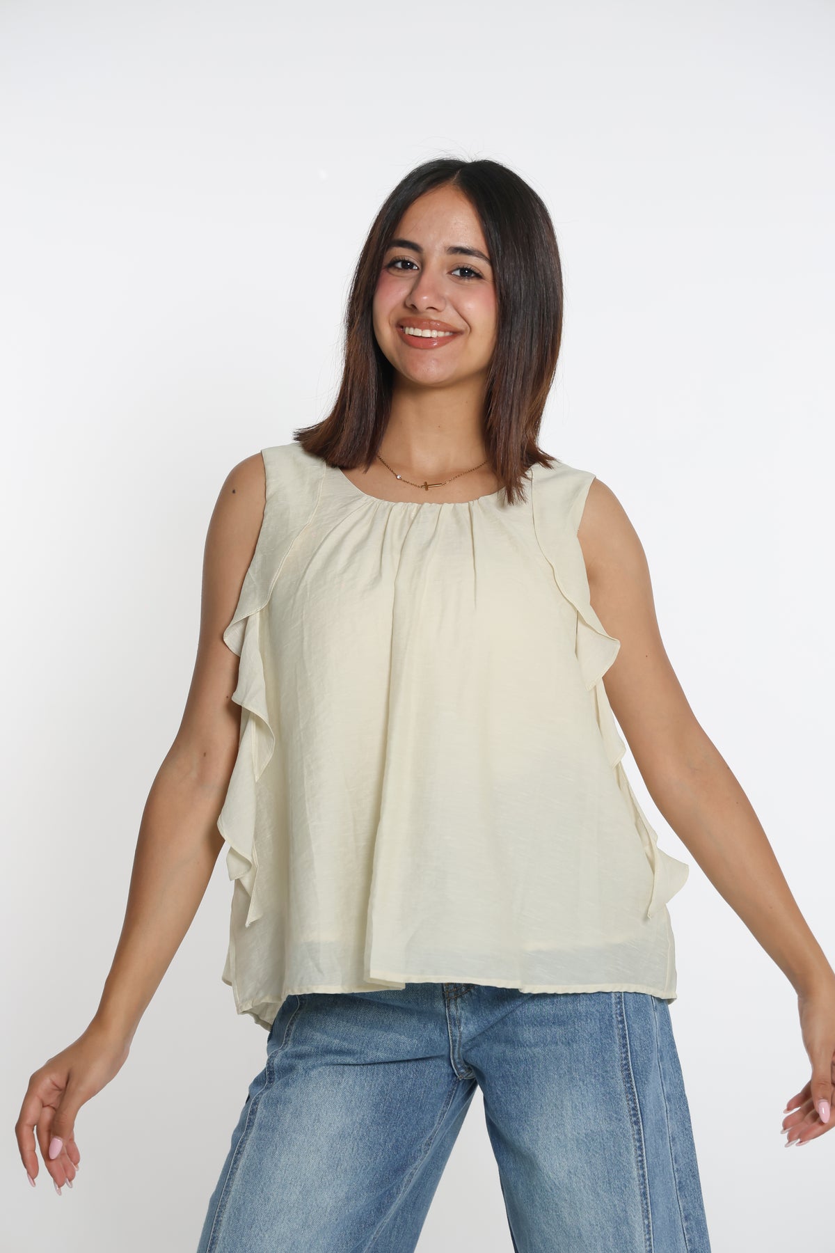Ruffle flow top- بلوزة رافلز